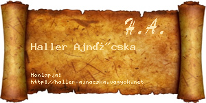 Haller Ajnácska névjegykártya